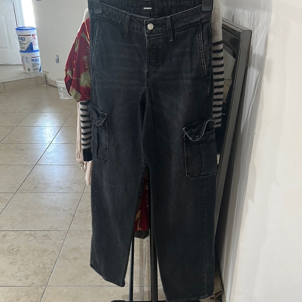 Black Cargo Jeans